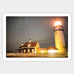 Highland Light Truro Massachusetts Cape Cod Starry Sky Sticker